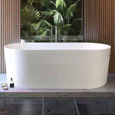 Noosa Pin-Flute White Acrylic Bath with Overflow