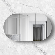 Bondi 1200mm Oval Mirrored Shaving Cabinet
