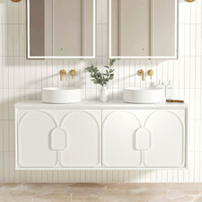Laguna MKII 1500mm Wall Hung Double Vanity with Solid Surface Countertop