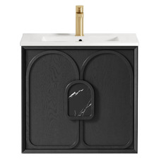 Laguna 600mm Wall Hung Single Vanity with Ceramic Countertop