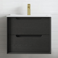 Byron 600mm Wall Hung Single Vanity with Ceramic Countertop