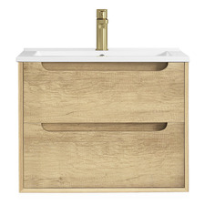 Byron 600mm Wall Hung Single Vanity with Ceramic Countertop