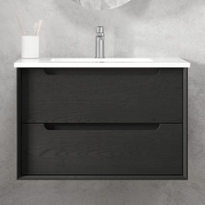 Byron 750mm Wall Hung Single Vanity with Ceramic Countertop