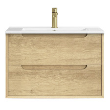 Byron 750mm Wall Hung Single Vanity with Ceramic Countertop