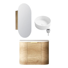 Bondi 600mm Wall Hung Vanity Package With Shaving Cabinet