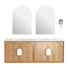 Laguna 1500mm Wall Hung Double Vanity Package with Shaving Cabinet