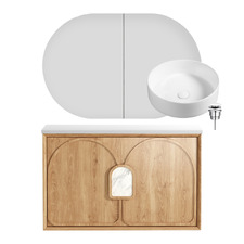 Laguna 900mm Wall Hung Vanity Package with Shaving Cabinet