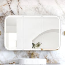 Newport 1200mm Matte White LED Mirrored Shaving Cabinet