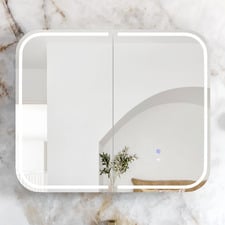 Newport 900mm Matte White LED Mirrored Shaving Cabinet