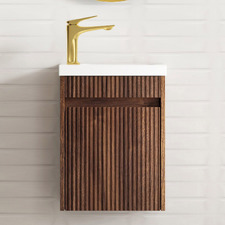 Bondi 400mm Wall Hung Small Space Single Vanity with Ceramic Countertop
