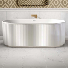 Havana 1500mm Gloss White Acrylic Freestanding Bath with Overflow