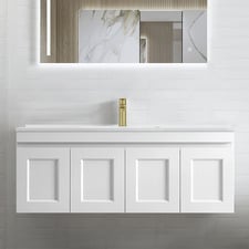 Hampton 1200mm Satin White Wall Hung Single Vanity