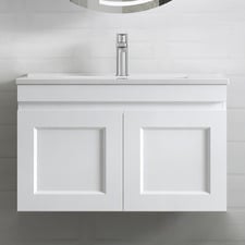 Hampton 750mm Satin White Wall Hung Single Vanity