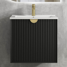 Marlo 600mm Matte Black Wall Hung Single Vanity