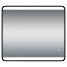 Black Curved Rectangular Aluminium LED Mirror