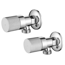 Avalon Knurled Round Brass Washing Machine Stop Set