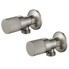 Avalon Knurled Round Brass Washing Machine Stop Set