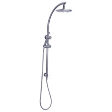 Avalon Brass Twin Rail Shower With Slim Hand Piece