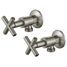 Aries Cross Handle Brass Washing Machine Stops