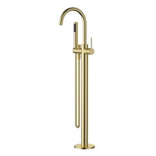 Avalon Mini Floor Mounted Bath Mixer With Microphone Hand Shower