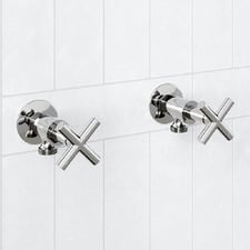 Aries Cross Handle Brass Washing Machine Stops