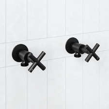 Aries Cross Handle Brass Washing Machine Stops