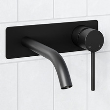 Avalon 180mm Wall Basin Mixer with Curved Spout
