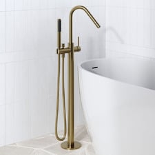 Avalon Floor Mounted Bath mixer with Hand-Held Shower