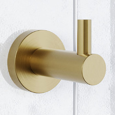 Rumi Round Single Brass Robe Hook