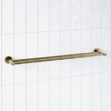 Rumi 600mm Brass Double Towel Rail