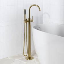 Avalon Mini Floor Mounted Bath Mixer With Microphone Hand Shower
