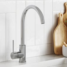 Amari Stainless Steel Gooseneck Kitchen Mixer