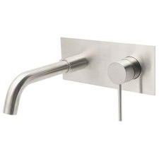 City Life Inox 190mm Bath/Basin Wall Mixer Set With Backplate
