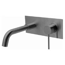 City Life Inox 190mm Bath/Basin Wall Mixer Set With Backplate