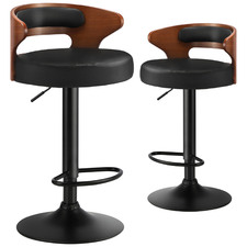 Maggie Faux Leather Adjustable Barstools (Set of 2)