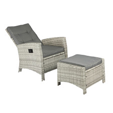 2 Piece Malvar Sun Lounge Chair & Ottoman Set