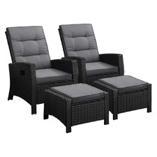 2 Seater Nixon PE Rattan Outdoor Lounge & Ottoman Set