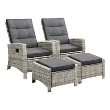 2 Seater Nixon PE Rattan Outdoor Lounge & Ottoman Set
