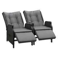 Beau PE Rattan Outdoor Reclining Lounges (Set of 2)