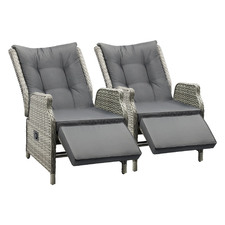 Beau PE Rattan Outdoor Reclining Lounges (Set of 2)