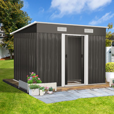 Edison Galvanised Steel Storage Shed with Base