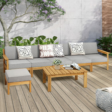 6 Seater Ivan Fir Wood Outdoor Sofa & Table Set