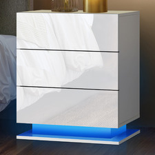 Galland 3 Drawer Bedside Table with LED