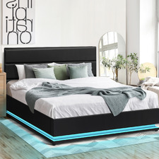 Nate Faux Leather Bed Frame with LED