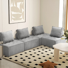 Elga Upholstered Armless Lounge Chairs (Set of 4)