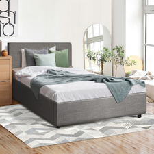 Grey Aldan Gas Lift Storage Bed Frame