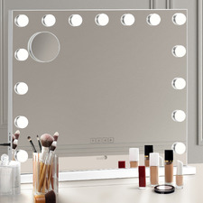 Fava Steel LED Mirror with Bluetooth