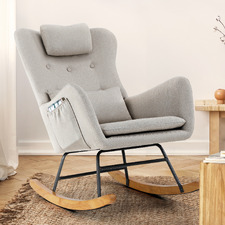 Clark Faux Linen Rocking Chair