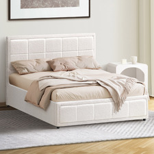Reese Boucle Gas Lift Storage Bed Frame