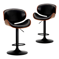 Harriet Faux Leather Adjustable Barstools (Set of 2)